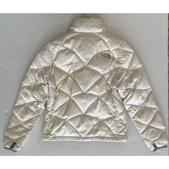THE NORTH FACE Women Sz XS Aconcagua 550 Down Jacket Ivory/Gray Puffer - Picture 9 of 16